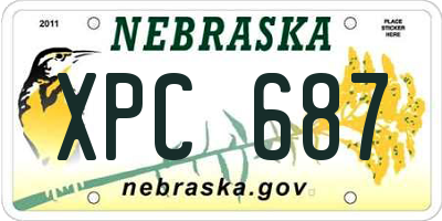 NE license plate XPC687