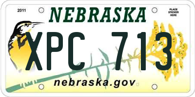 NE license plate XPC713