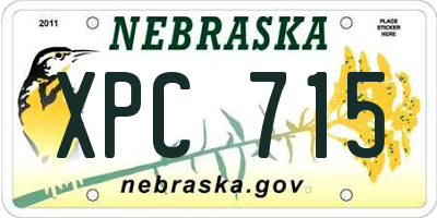 NE license plate XPC715
