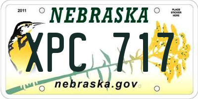 NE license plate XPC717