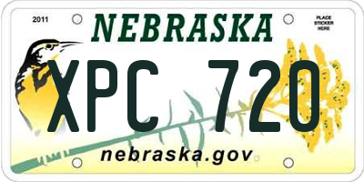 NE license plate XPC720