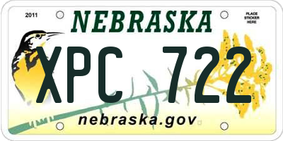 NE license plate XPC722
