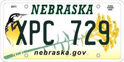 NE license plate XPC729