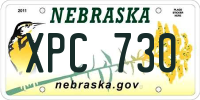 NE license plate XPC730