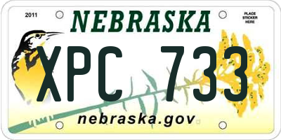 NE license plate XPC733
