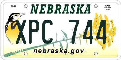 NE license plate XPC744