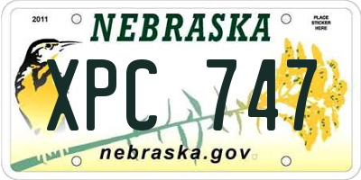 NE license plate XPC747