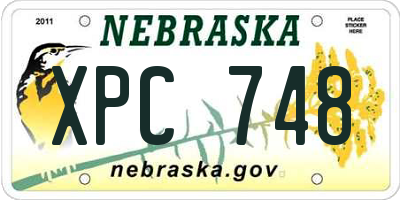 NE license plate XPC748