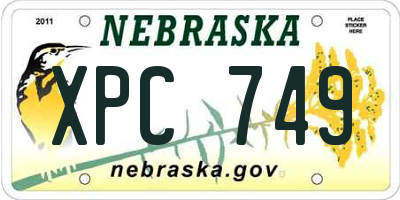 NE license plate XPC749