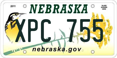 NE license plate XPC755