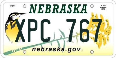 NE license plate XPC767