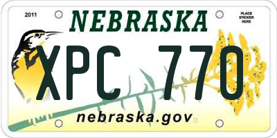 NE license plate XPC770