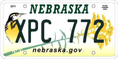 NE license plate XPC772