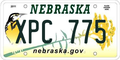 NE license plate XPC775