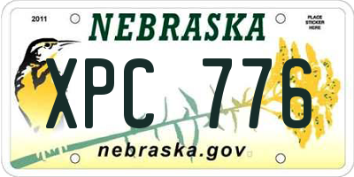 NE license plate XPC776