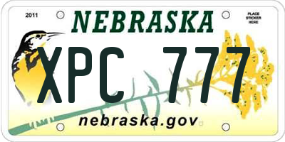 NE license plate XPC777