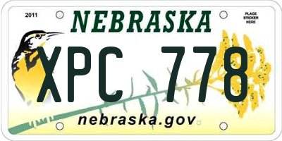 NE license plate XPC778
