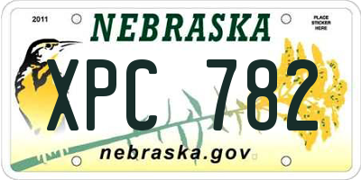 NE license plate XPC782