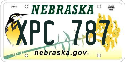 NE license plate XPC787