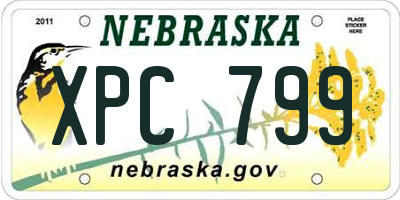 NE license plate XPC799