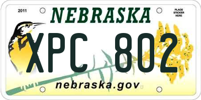 NE license plate XPC802