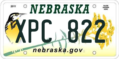 NE license plate XPC822