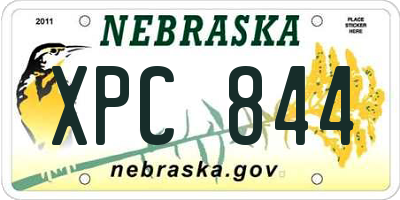 NE license plate XPC844