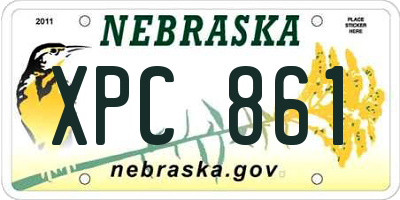 NE license plate XPC861