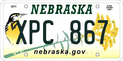 NE license plate XPC867