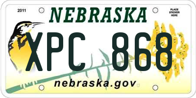 NE license plate XPC868