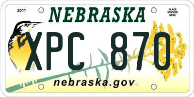 NE license plate XPC870