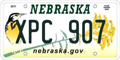 NE license plate XPC907