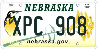 NE license plate XPC908