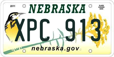 NE license plate XPC913