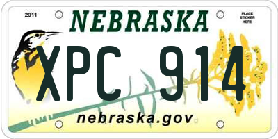 NE license plate XPC914