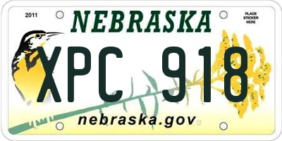 NE license plate XPC918