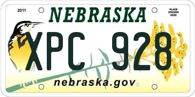NE license plate XPC928