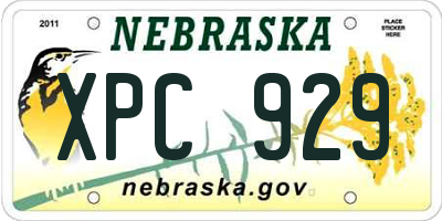 NE license plate XPC929