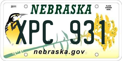 NE license plate XPC931