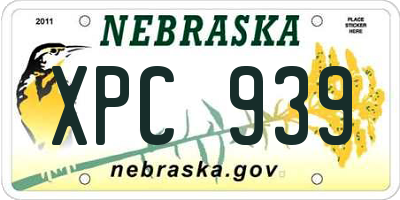 NE license plate XPC939
