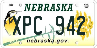 NE license plate XPC942