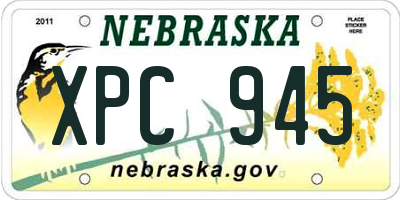 NE license plate XPC945