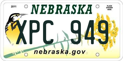 NE license plate XPC949