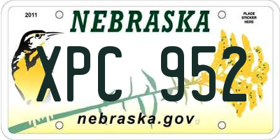 NE license plate XPC952
