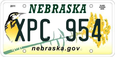 NE license plate XPC954