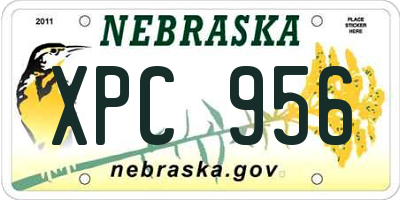NE license plate XPC956