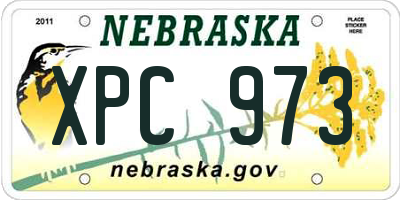 NE license plate XPC973
