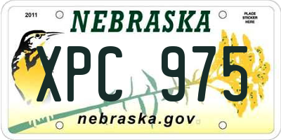 NE license plate XPC975