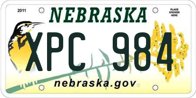 NE license plate XPC984