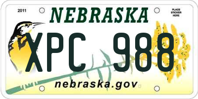 NE license plate XPC988